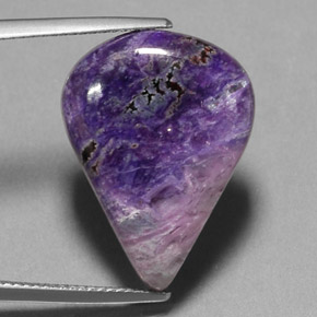 Sugilita multicolorido natural 18,38ct, formato de pêra, opaco