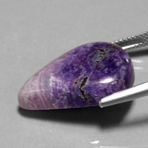 Sugilita multicolorido natural 18,38ct, formato de pêra, opaco