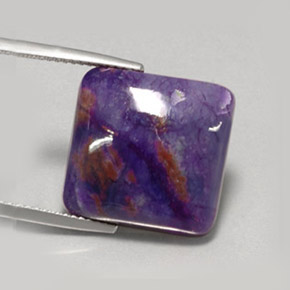 Sugilita violeta natural 15,15ct, almofada cortada, opaco