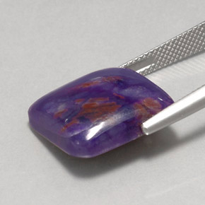 Sugilita violeta natural 15,15ct, almofada cortada, opaco