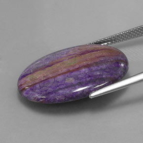 Sugilita multicolorido natural 12,41ct, corte oval, opaco