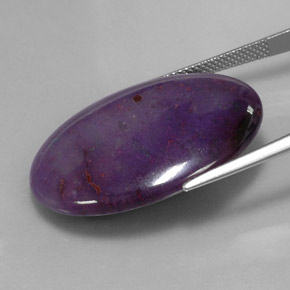 Sugilita multicolorido natural 25,71ct, corte oval, opaco