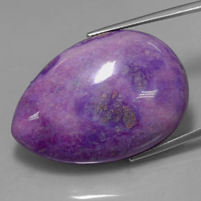 Sugilita multicolorido natural 74,11ct, formato de pêra, opaco