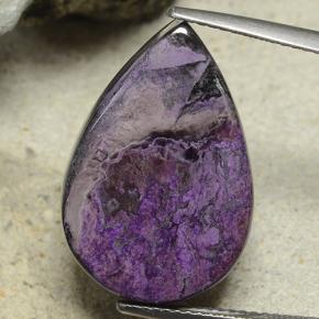 Sugilita Violeta médio-escuro Natural 18.65ct, Formato de pêra, Opaco