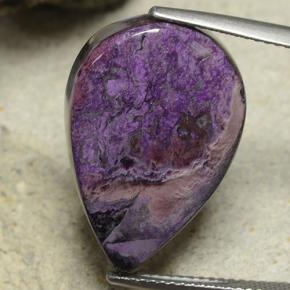 Sugilita Violeta médio-escuro Natural 18.65ct, Formato de pêra, Opaco