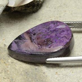 Sugilita Violeta médio-escuro Natural 18.65ct, Formato de pêra, Opaco