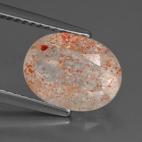 Pedra do sol laranja natural 2,27ct, transparente, transparente/translúcido
