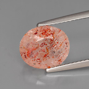 Pedra do sol laranja natural 2,66ct, transparente, transparente/translúcido