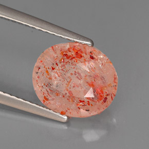 Pedra do sol laranja natural 2,66ct, transparente, transparente/translúcido