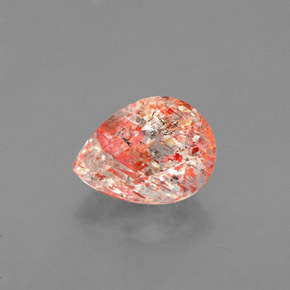 Pedra do sol laranja natural 0,98ct, transparente, transparente/translúcido