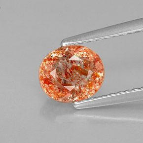 Pedra do sol laranja natural 1,02ct, transparente, transparente/translúcido