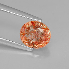 Pedra do sol laranja natural 1,02ct, transparente, transparente/translúcido