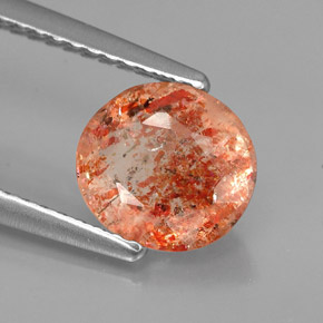 Pedra do sol laranja natural 1,26ct, transparente, transparente/translúcido