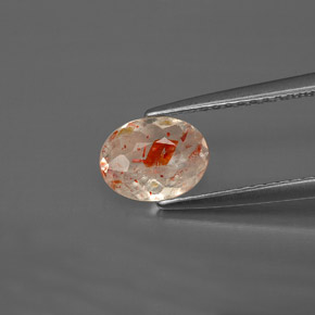 Pedra do sol laranja natural 0,69ct, transparente, transparente/translúcido