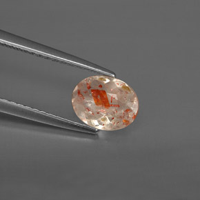 Pedra do sol laranja natural 0,69ct, transparente, transparente/translúcido