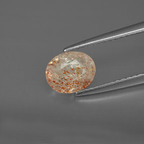 Pedra do sol laranja natural 0,79ct, transparente, transparente/translúcido