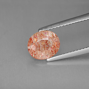 Pedra do sol laranja natural 1,53ct, transparente, transparente/translúcido