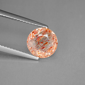 Pedra do sol laranja natural 1,53ct, transparente, transparente/translúcido