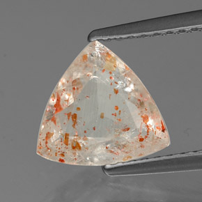 Pedra do sol laranja natural 1,19ct, trillion, transparente