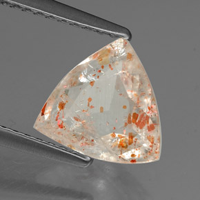 Pedra do sol laranja natural 1,19ct, trillion, transparente
