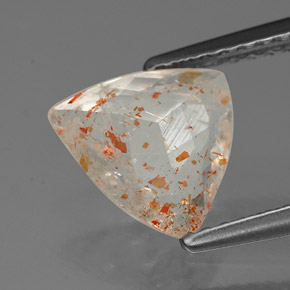 Pedra do sol laranja natural 1,19ct, trillion, transparente