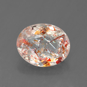 Pedra do sol laranja natural 1,06ct, corte oval, transparente