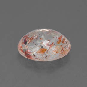 Pedra do sol laranja natural 1,06ct, corte oval, transparente