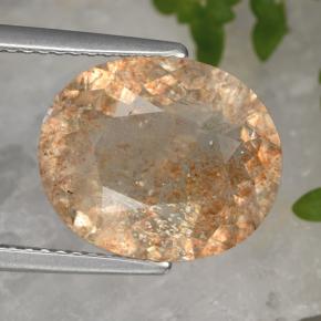 Pedra do sol laranja natural 4,51ct, corte oval, transparente