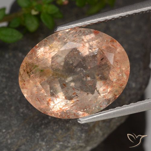 5.58ct Natural Laranja claro Pedra do Sol, oval, Translúcido