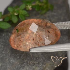 Pedra do Sol Laranja claro Natural 5.58ct, oval, Translúcido