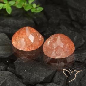 Pedras preciosas de Pedra do Sol gengibre laranja natural de 6.55 ct, Redondo, Transparente