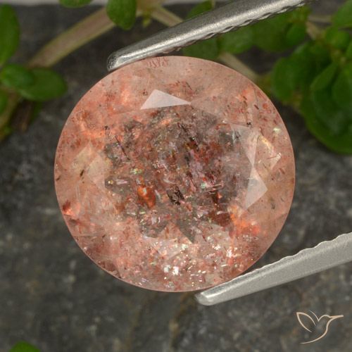 3.19ct Natural Laranja Tigre Claro Pedra do Sol, Redondo, Transparente