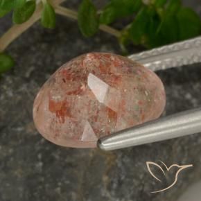 Pedra do Sol Laranja Tigre Claro Natural 3.19ct, Redondo, Transparente