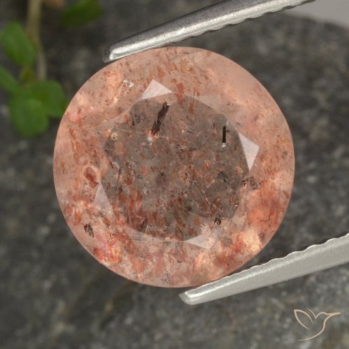 3.42ct Natural Laranja claro Pedra do Sol, Redondo, Transparente