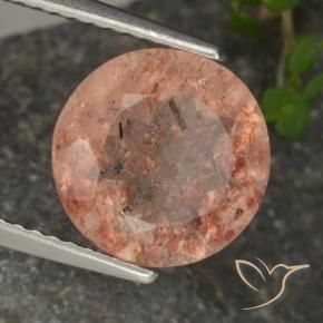 Pedra do Sol Laranja claro Natural 3.42ct, Redondo, Transparente