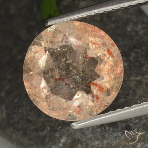 3.55ct Natural Laranja claro Pedra do Sol, Redondo, Transparente