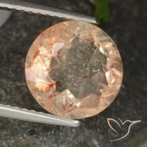 Pedra do Sol Laranja claro Natural 3.55ct, Redondo, Transparente