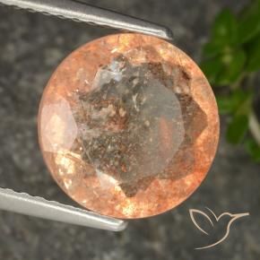 Pedra do Sol Laranja claro Natural 3.19ct, Redondo, Transparente