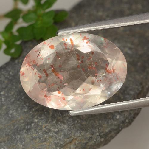 Pedra do sol laranja natural 5,02ct, corte oval, transparente
