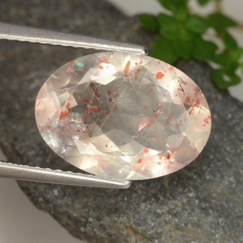 Pedra do sol laranja natural 5,02ct, corte oval, transparente