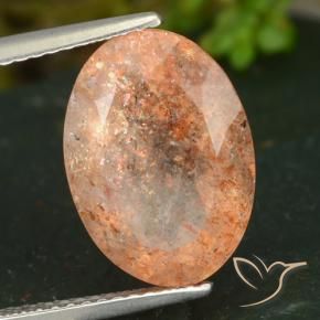 Pedra do Sol Laranja claro Natural 5.89ct, oval, Translúcido