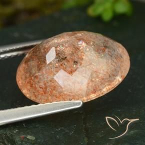 Pedra do Sol Laranja claro Natural 5.89ct, oval, Translúcido