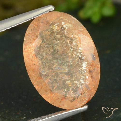Pedra do Sol laranja avermelhado Natural 4.99ct, oval, Transparente