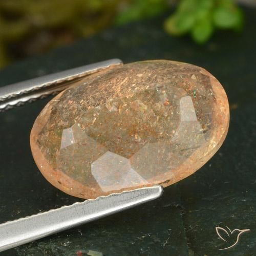 Pedra do Sol laranja avermelhado Natural 4.99ct, oval, Transparente