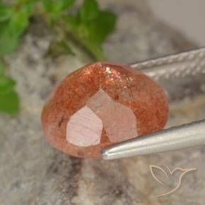 Pedra do Sol Laranja Médio Natural 3.81ct, Redondo, Translúcido