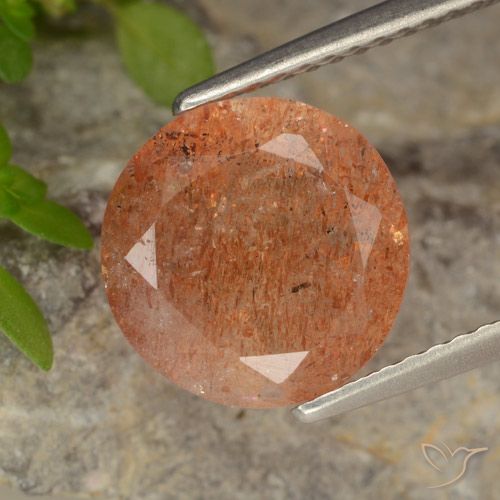 3.20ct Natural Laranja Médio Pedra do Sol, Redondo, Translúcido