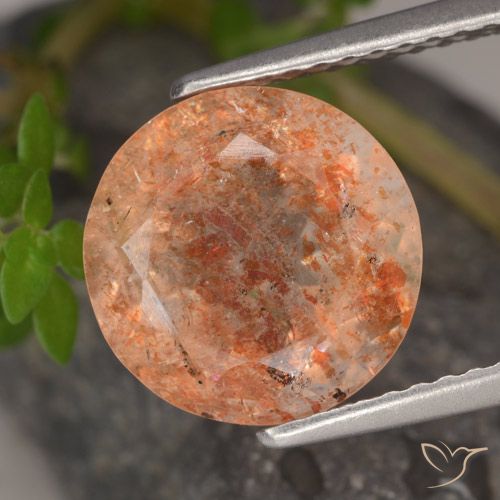 3.72ct Natural Laranja Médio-Claro Pedra do Sol, Redondo, Translúcido