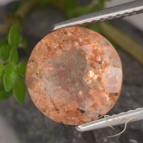 Pedra do Sol Laranja Médio-Claro Natural 3.72ct, Redondo, Translúcido