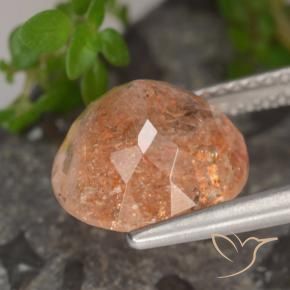 Pedra do Sol Laranja Médio-Claro Natural 3.72ct, Redondo, Translúcido