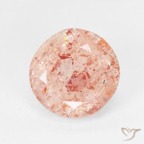3.45ct Natural Light Grapefruit Pink Pedra do Sol, Redondo, Transparente